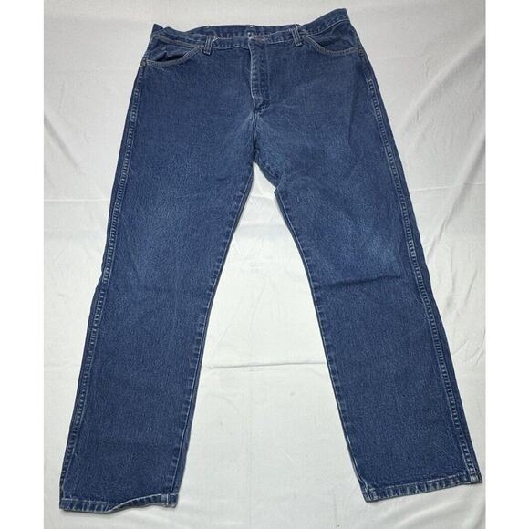 Wrangler Men's 13MWZ Regular Fit Straight Leg Western Blue Jeans - Size 38x30.5 - Picture 1 of 6
